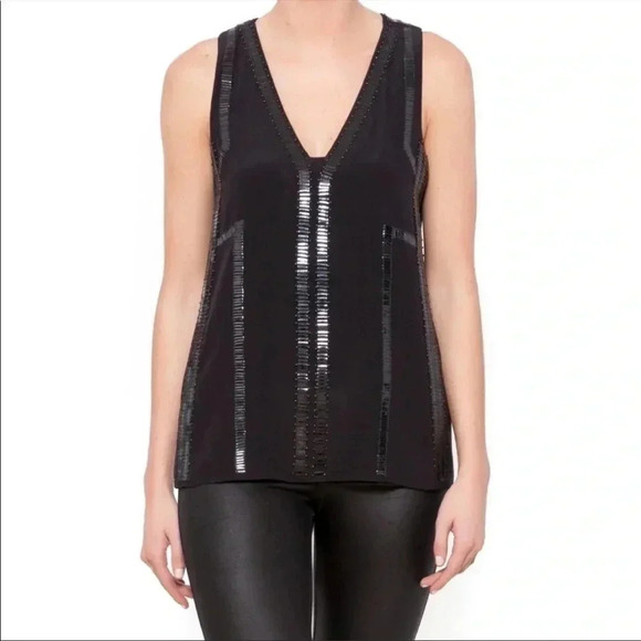 Ramy Brook silk beaded top - Picture 1 of 8